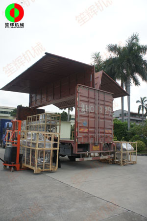 湖南經(jīng)銷(xiāo)定制的多套渦流洗菜機(jī)等設(shè)備專(zhuān)車(chē)發(fā)貨交付！